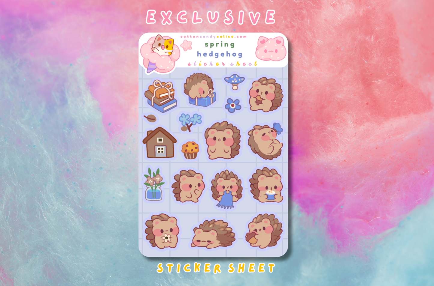 Spring Hedgehog Sticker Sheet PATREON EXCLUSIVE - April 2026