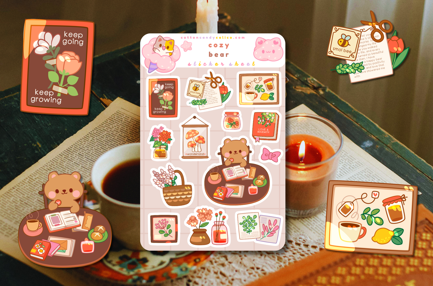 Cozy Bear Sticker Sheet