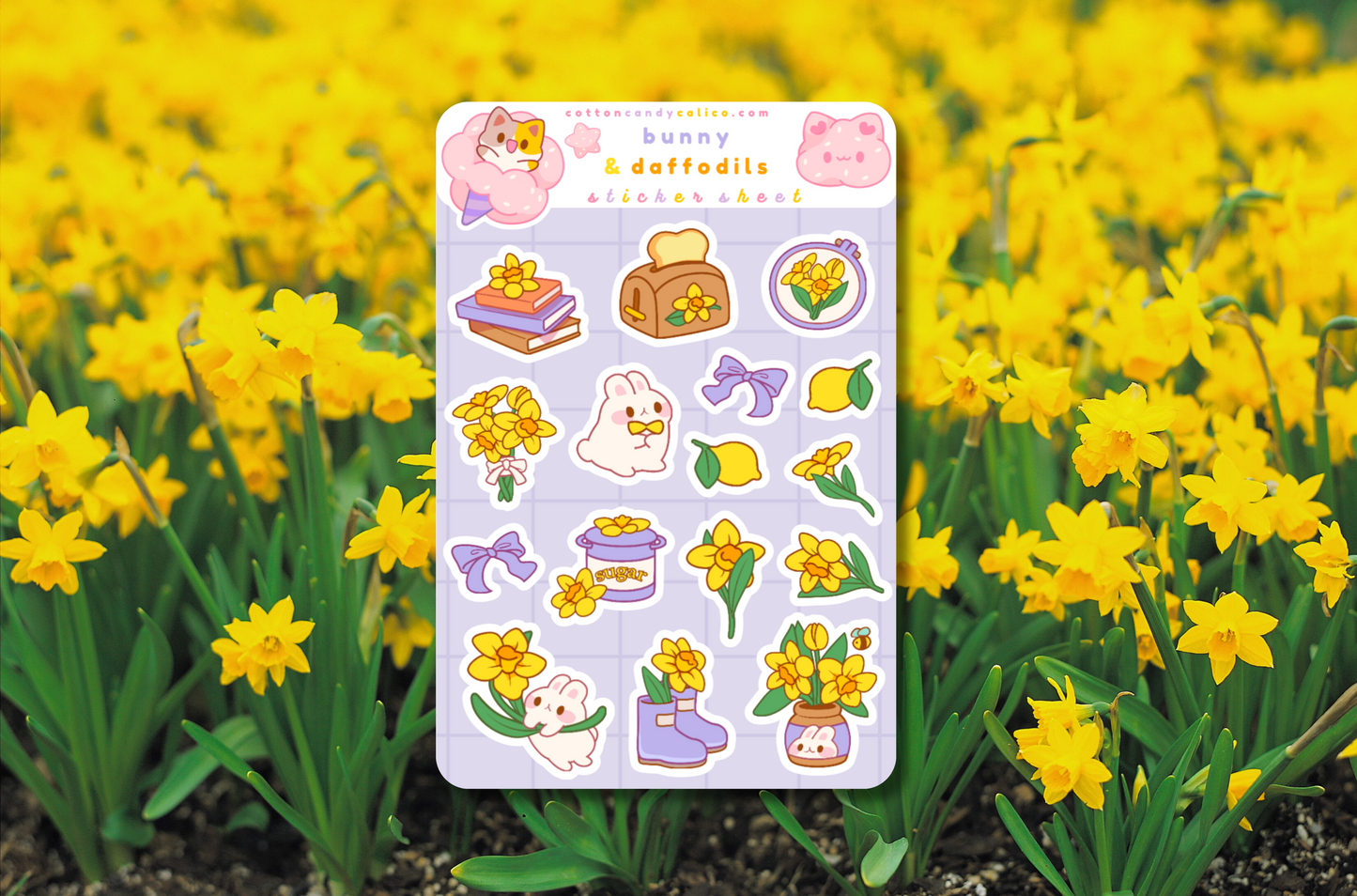 Bunny & Daffodils Sticker Sheet