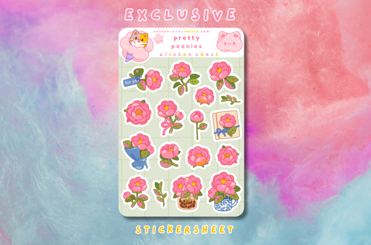 Pretty Peonies Sticker Sheet PATREON EXCLUSIVE - January 2026