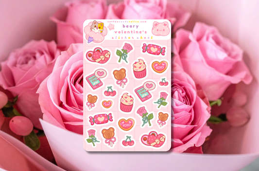 Beary Valentine's Deco Sticker Sheet