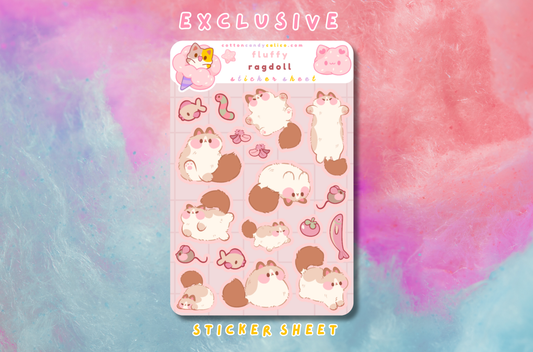 Fluffy Ragdoll Sticker Sheet PATREON EXCLUSIVE - June 2026