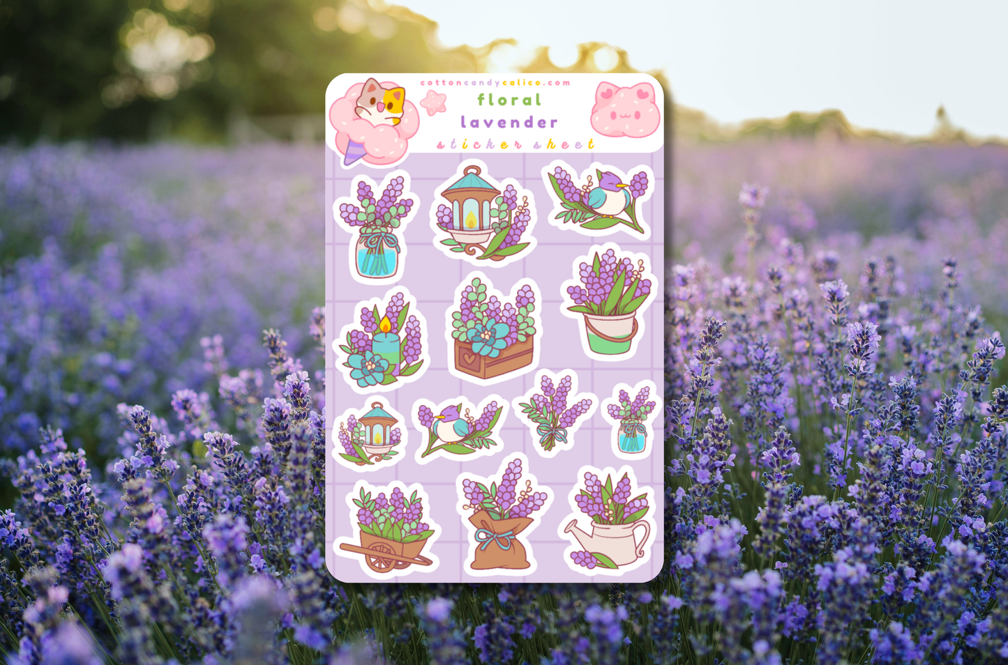 Floral Lavender Sticker Sheet
