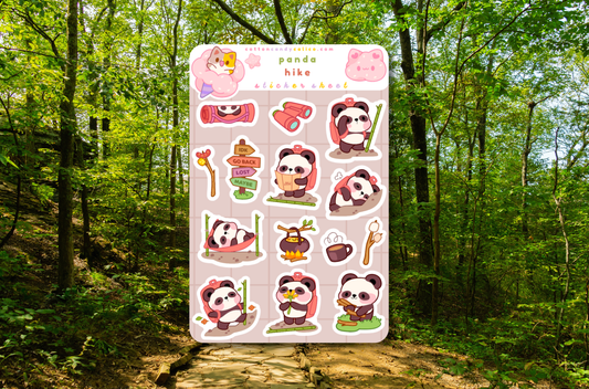 Panda Hike Sticker Sheet
