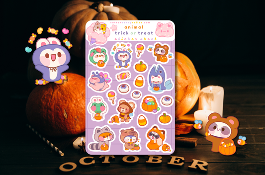 Animal Trick or Treat Sticker Sheet