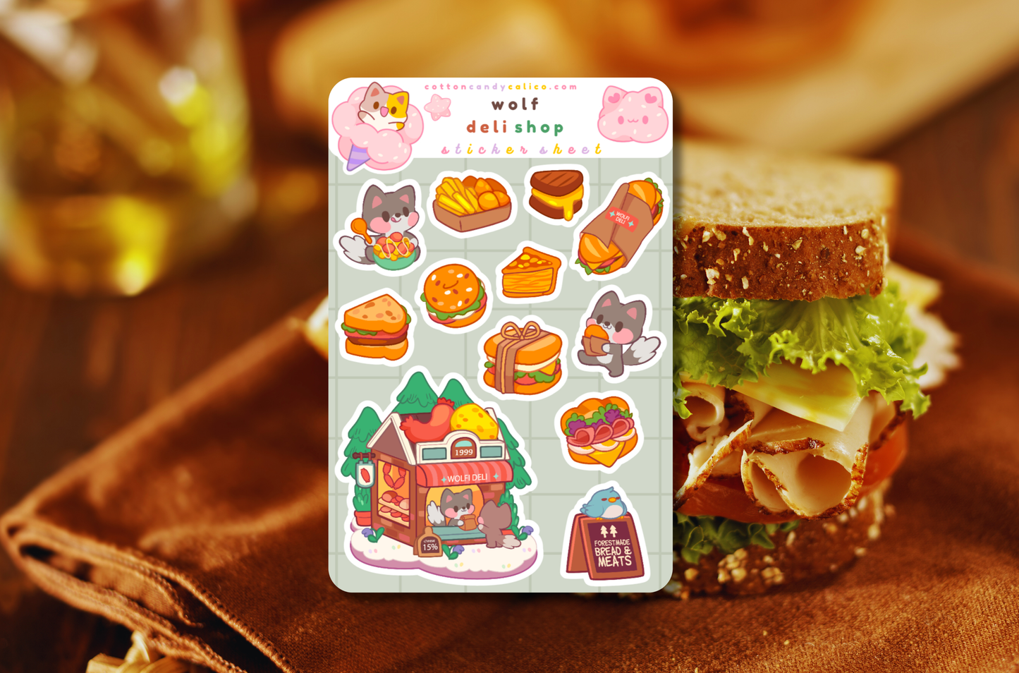 Wolf Deli Shop Sticker Sheet
