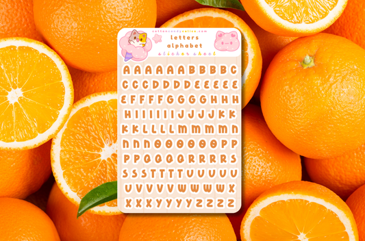 Orange Letters Sticker Sheet