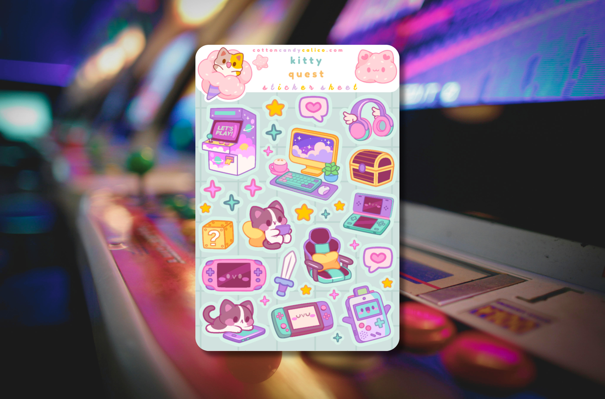 Kitty Quest Sticker Sheet