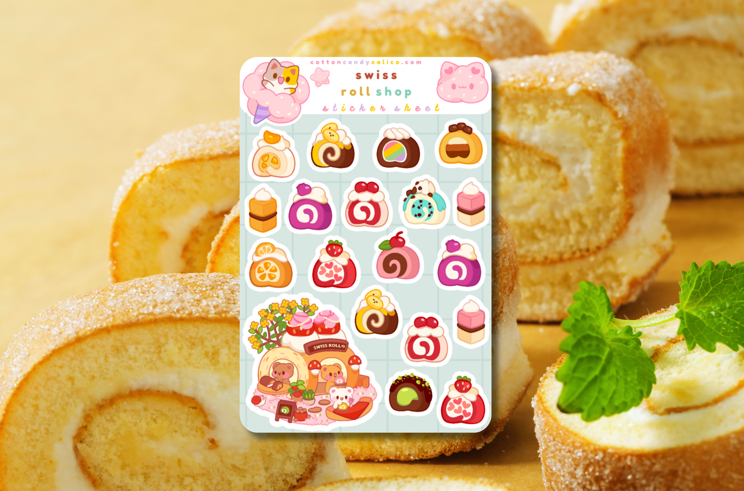 Swiss Roll Sticker Sheet