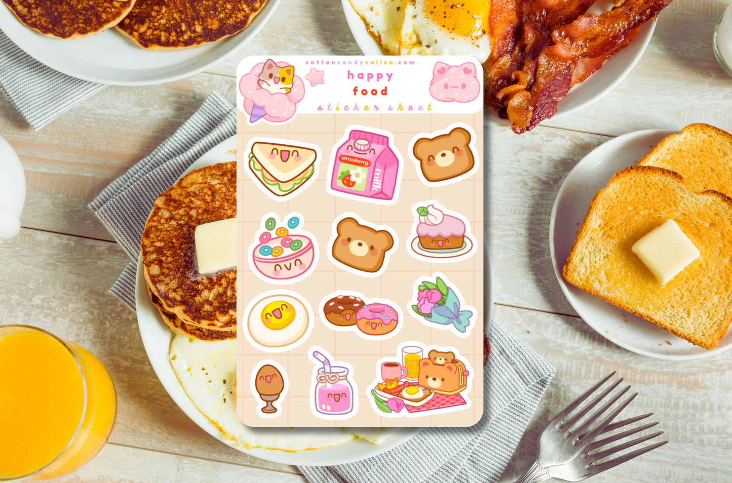 Happy Food Sticker Sheet