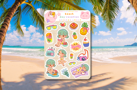 Beach Day Vacation Sticker Sheet