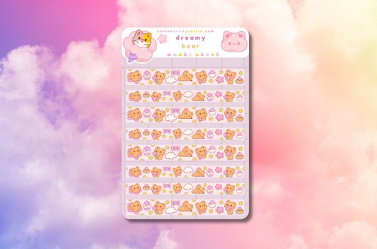Dreamy Bear Washi Sticker Sheet