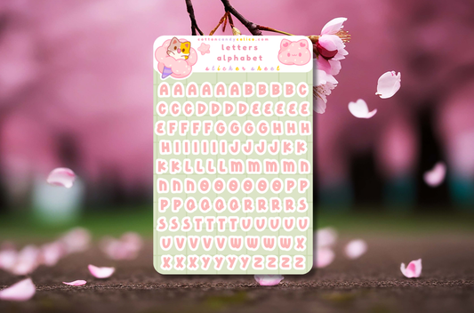 Sakura Pink Letters Deco Sticker Sheet