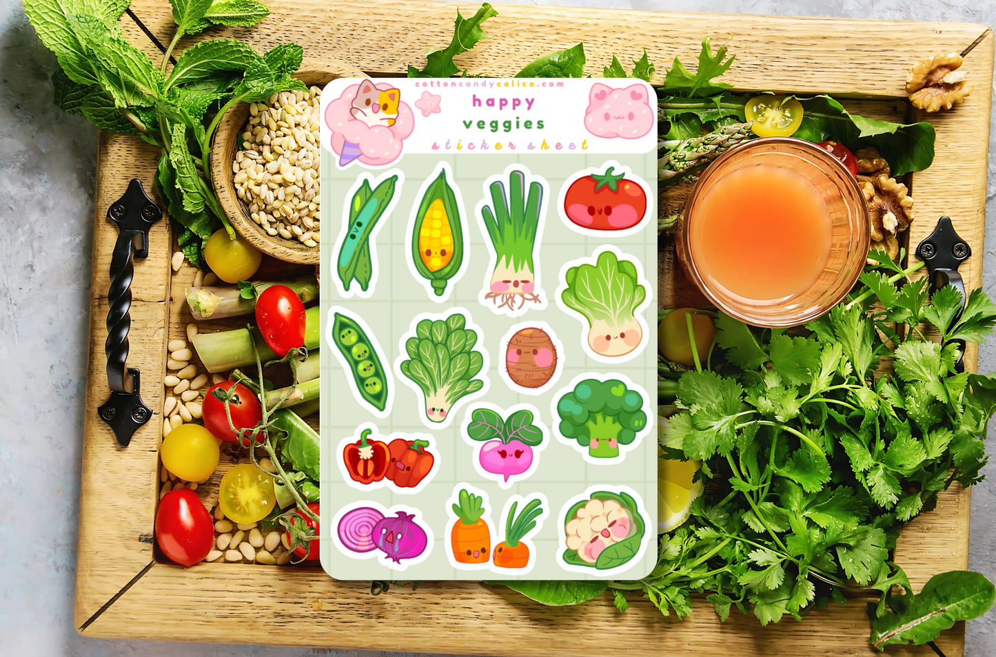 Happy Veggies Sticker Sheet
