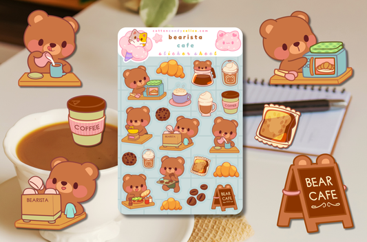 Bearista Cafe Sticker Sheet