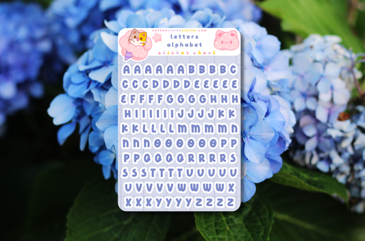 Hydrangea Blue Letters Deco Sticker Sheet