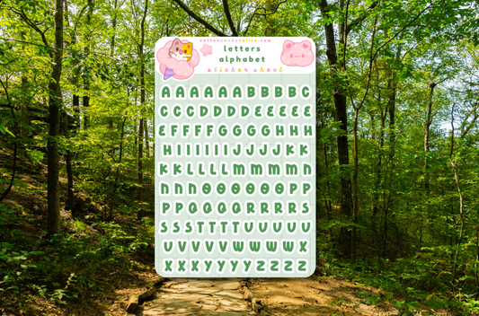 Forest Green Letters Deco Sticker Sheet