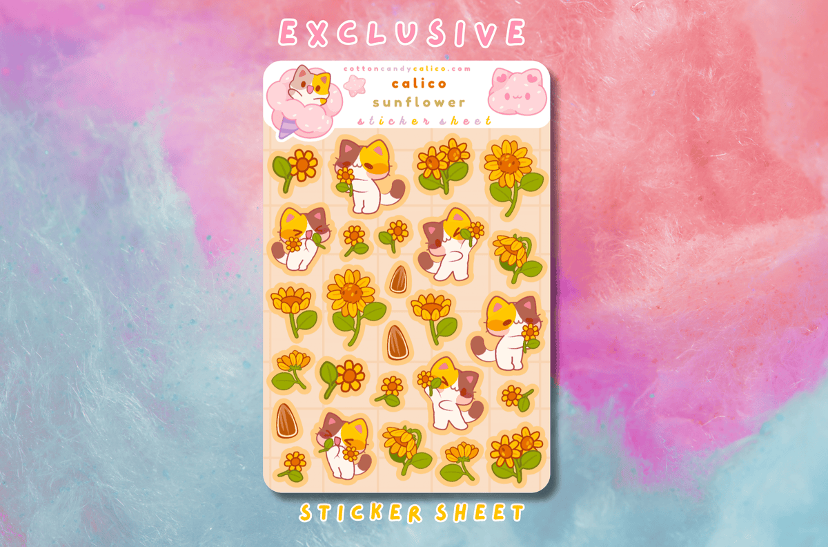 Calico Sunflower Deco Sheet PATREON EXCLUSIVE - August 2026