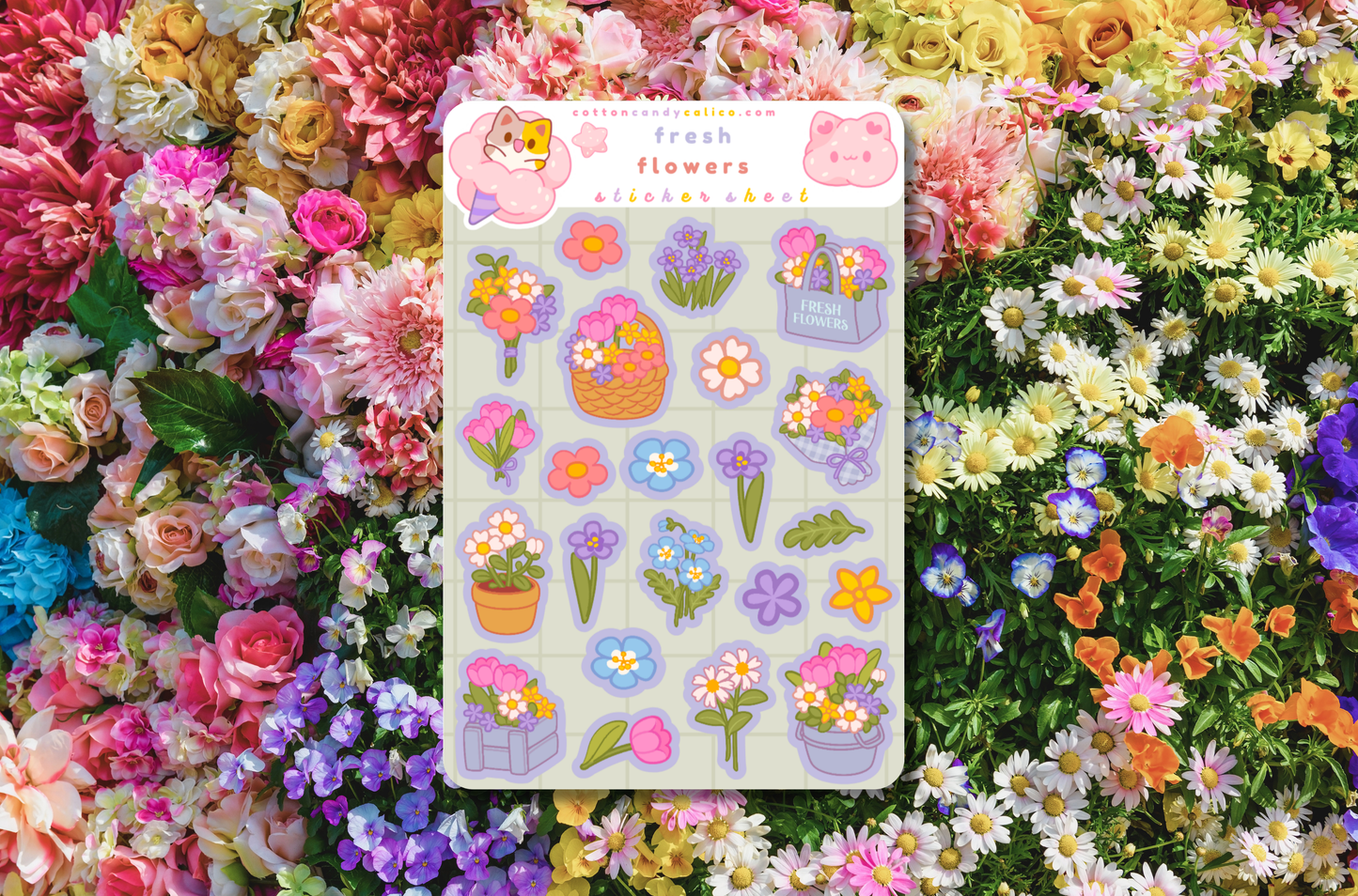Fresh Flowers Sticker Sheet