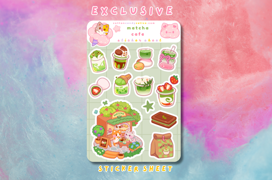 Matcha Cafe Sticker Sheet PATREON EXCLUSIVE - March 2026