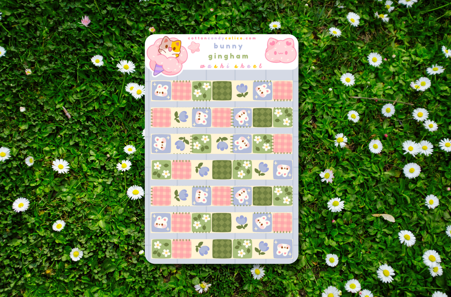 Bunny Gingham Washi Sticker Sheet