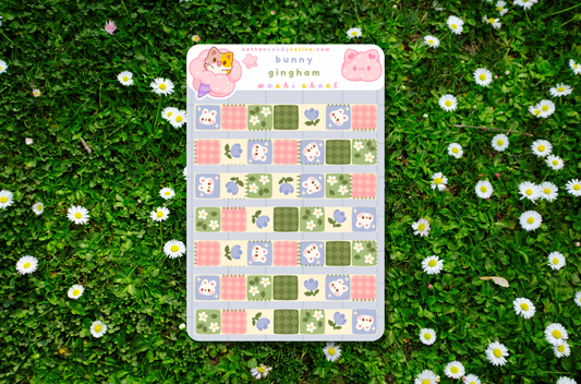 Bunny Gingham Washi Sticker Sheet