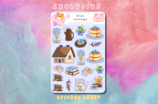 Blue Cottage Sticker Sheet PATREON EXCLUSIVE - April 2026