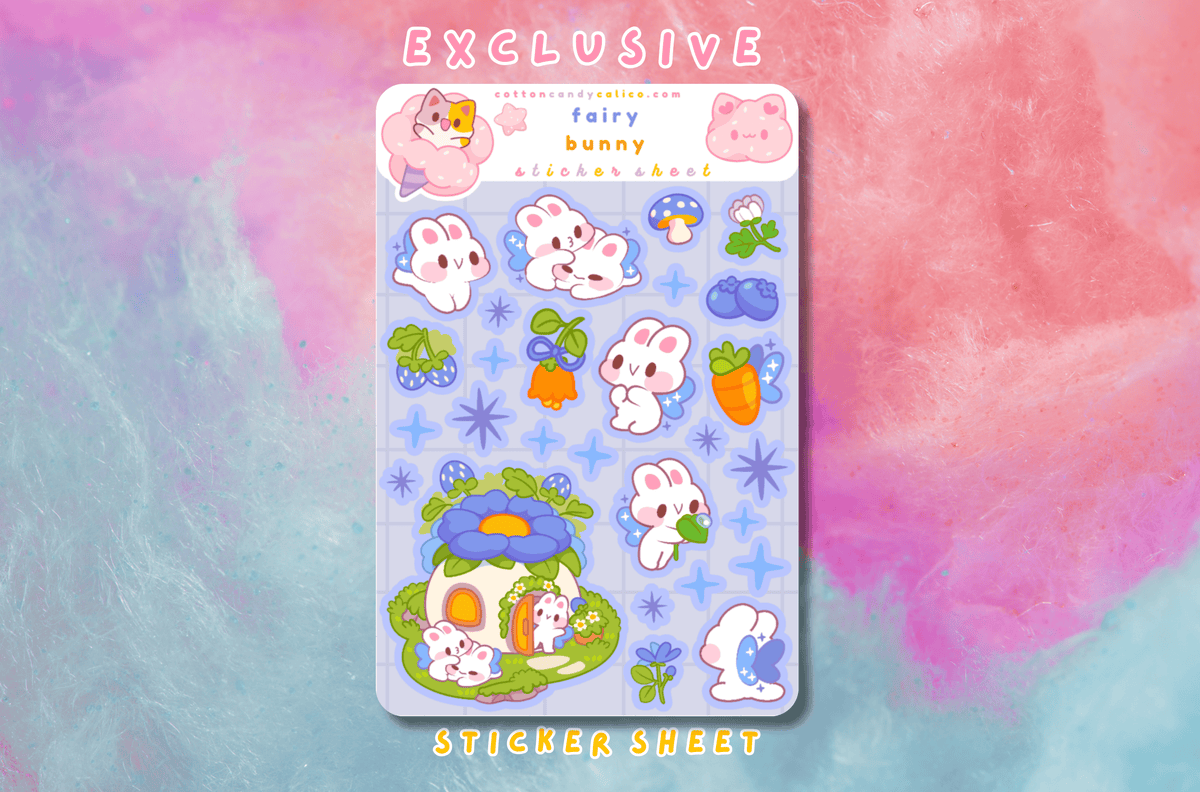 Fairy Bunny Sticker Sheet PATREON EXCLUSIVE - August 2026