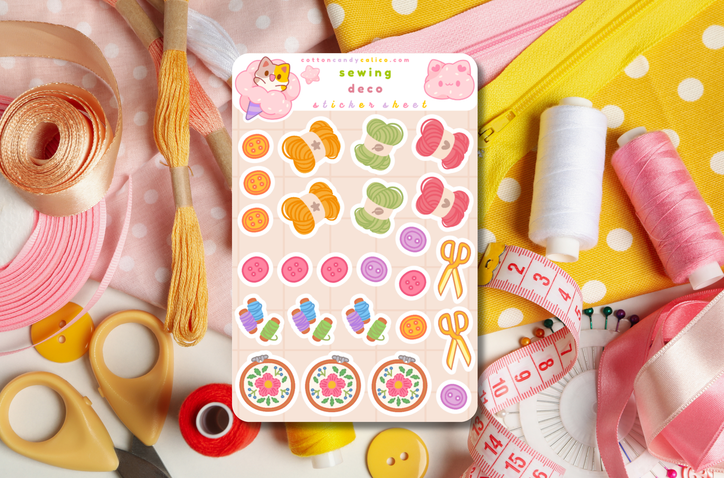 Sewing Deco Sticker Sheet