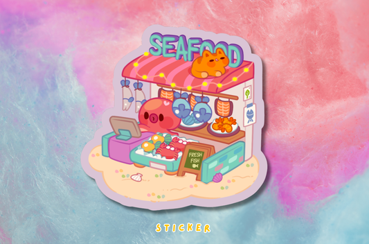 Octopus Seafood Shop Sticker PATREON EXCLUSIVE - June 2026