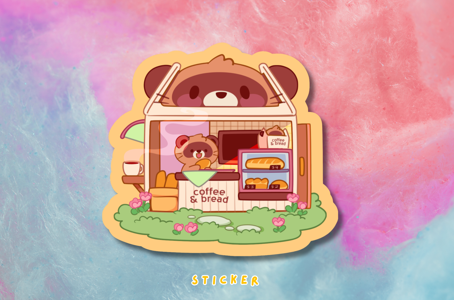 Tanuki Coffee Shop Sticker PATREON EXCLUSIVE - July 2026