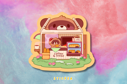 Tanuki Coffee Shop Sticker PATREON EXCLUSIVE - July 2026
