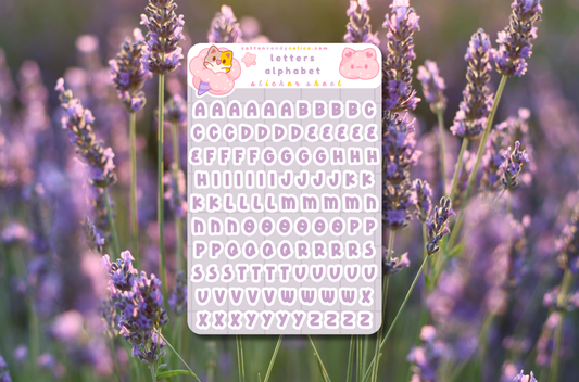 Lavender Letters Sticker Sheet